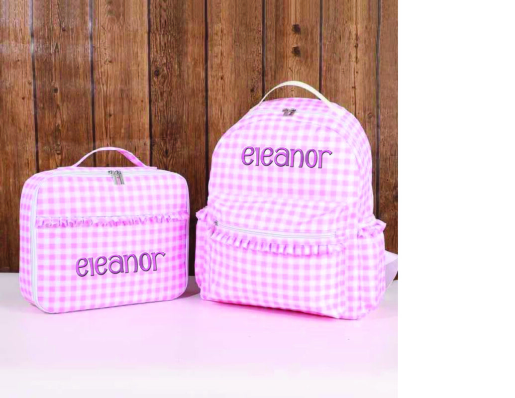 Gingham Backpack Pink