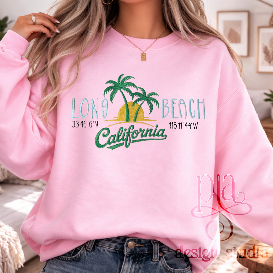 Embroidered Long Beach Sweatshirt